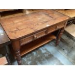 Victorian pine washstand with two drawers and undertier 104cm