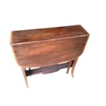 Edwardian inlaid mahogany Sutherland table with pierced sides, 68.5cm wide