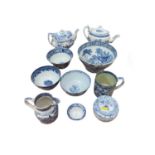 Group of 19th century blue and white transfer printed china