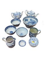 Group of 19th century blue and white transfer printed china