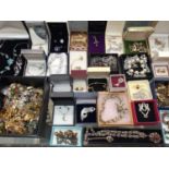 Group of costume jewellery including a pair of vintage Christian Dior stud earrings