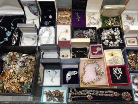 Group of costume jewellery including a pair of vintage Christian Dior stud earrings