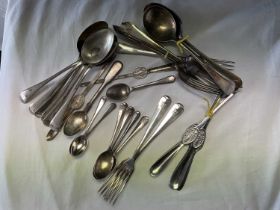 Four silver plated teaspoons and two forks from H.M. Royal Yacht Britannia, with crowned E.R.II ciph