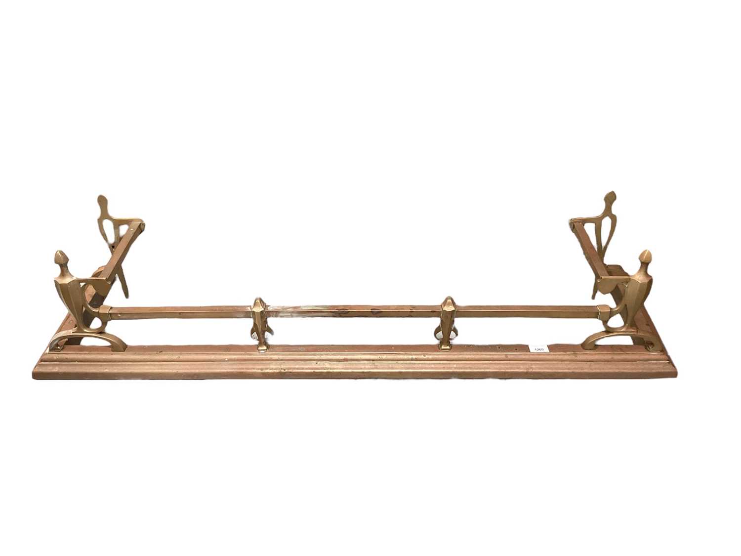 Victorian brass fender, 134cm wide