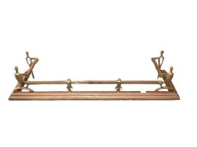 Victorian brass fender, 134cm wide