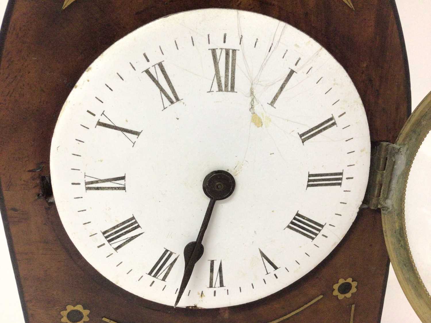 19th century mahogany and brass inlaid lancet shaped bracket clock - Image 5 of 6