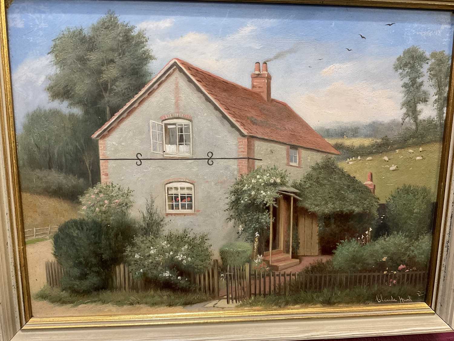 Oil on board country house and two further pictures - Image 3 of 5