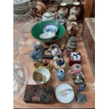 18th century Chinese porcelain saucer, Japanese satsuma vase and other oriental items.