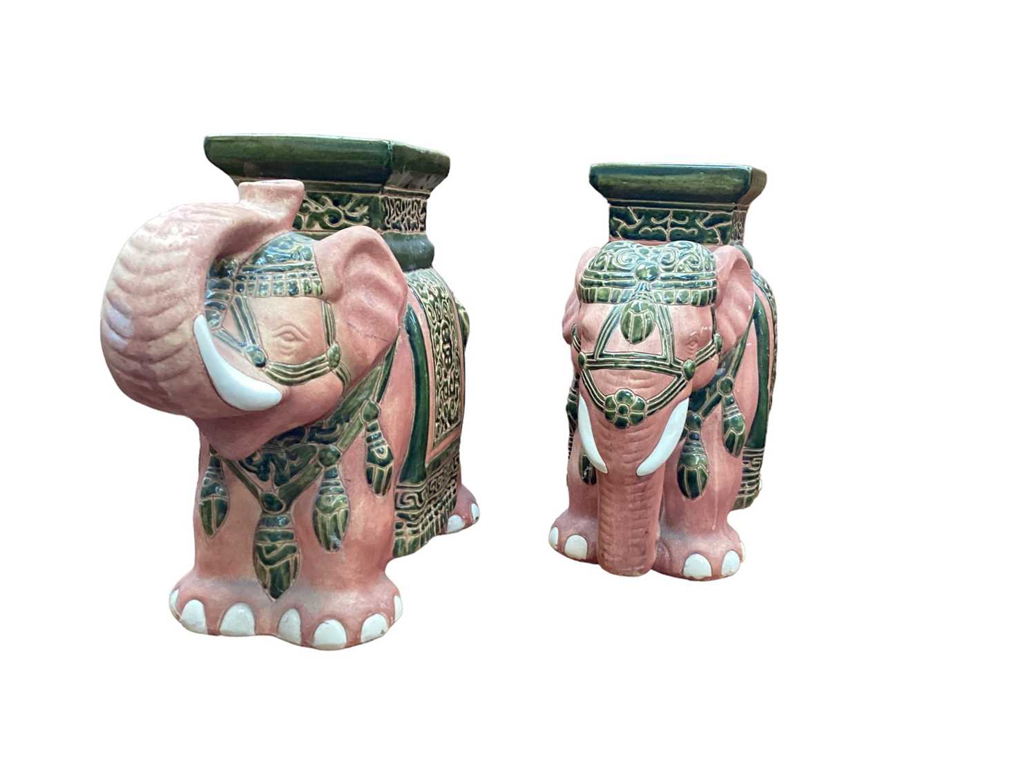 Pair of Chinese elephant form garden seats