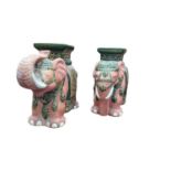 Pair of Chinese elephant form garden seats