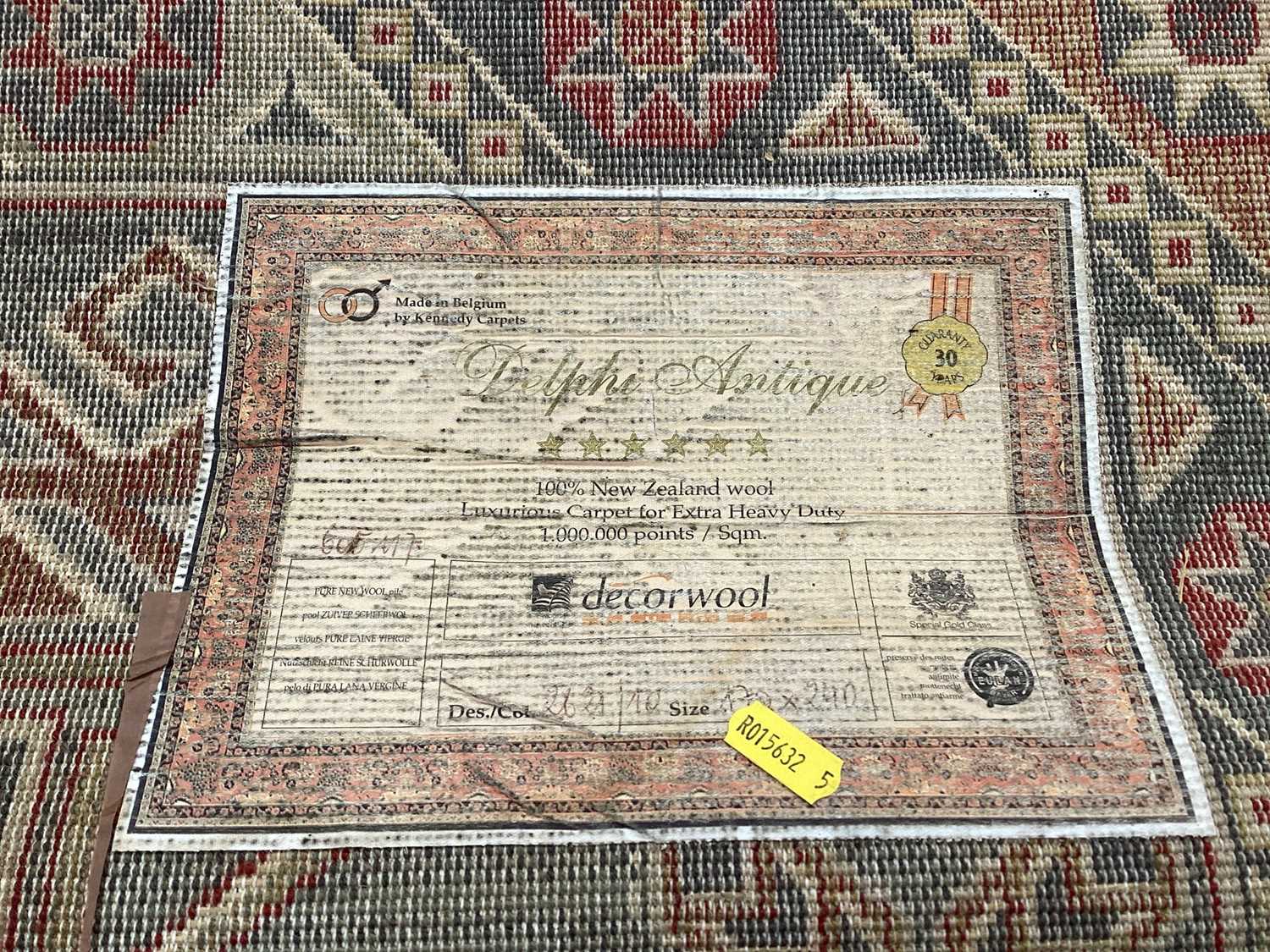 Belgian made New Zealand wool rug, 170 x 240cm - Image 2 of 2