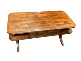 Good quality Victorian-style rosewood low table with drawer