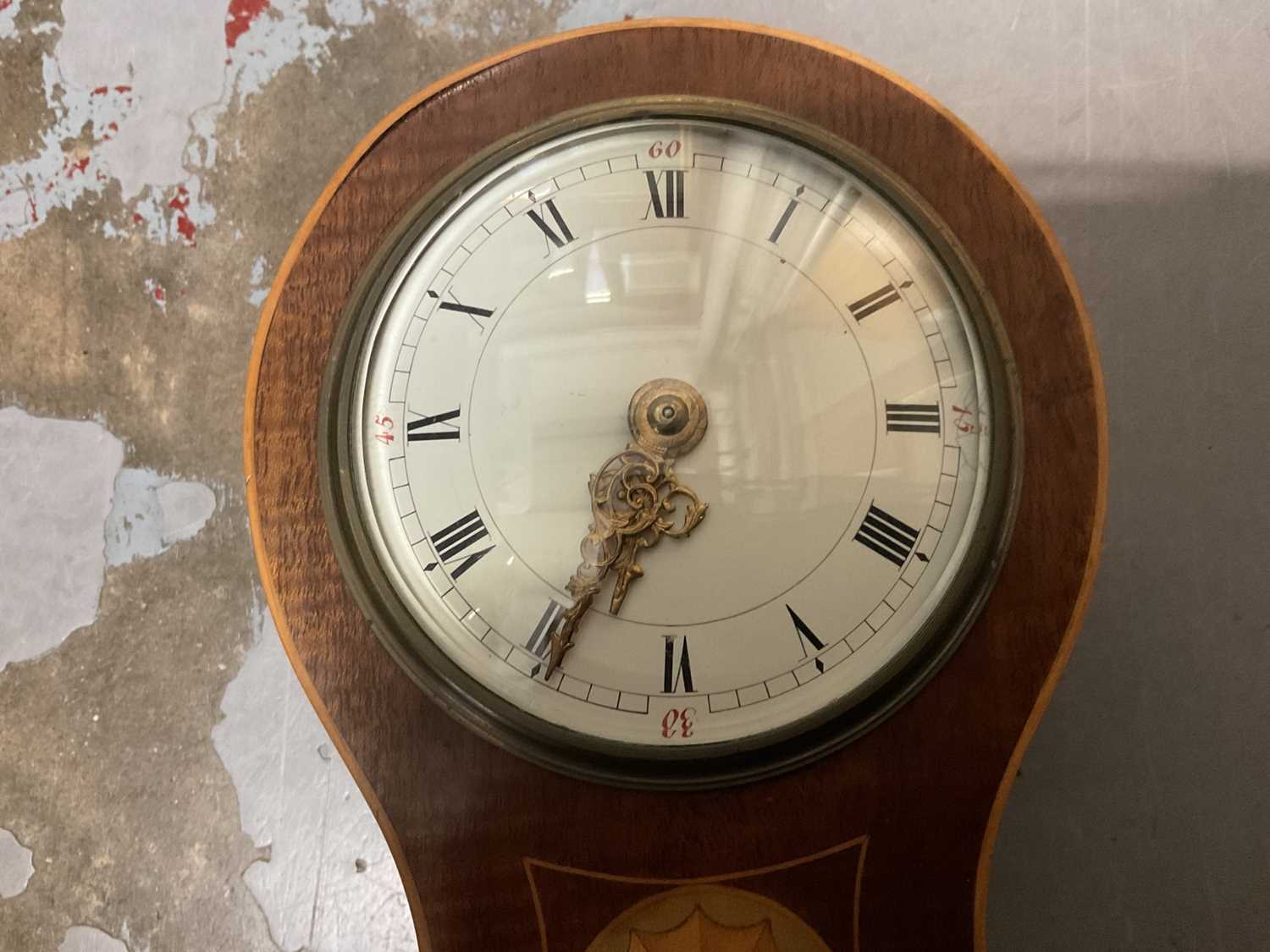 Early 20th century mahogany and inlaid balloon shaped clock - Image 2 of 5