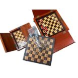 Small collection of travelling chess boards