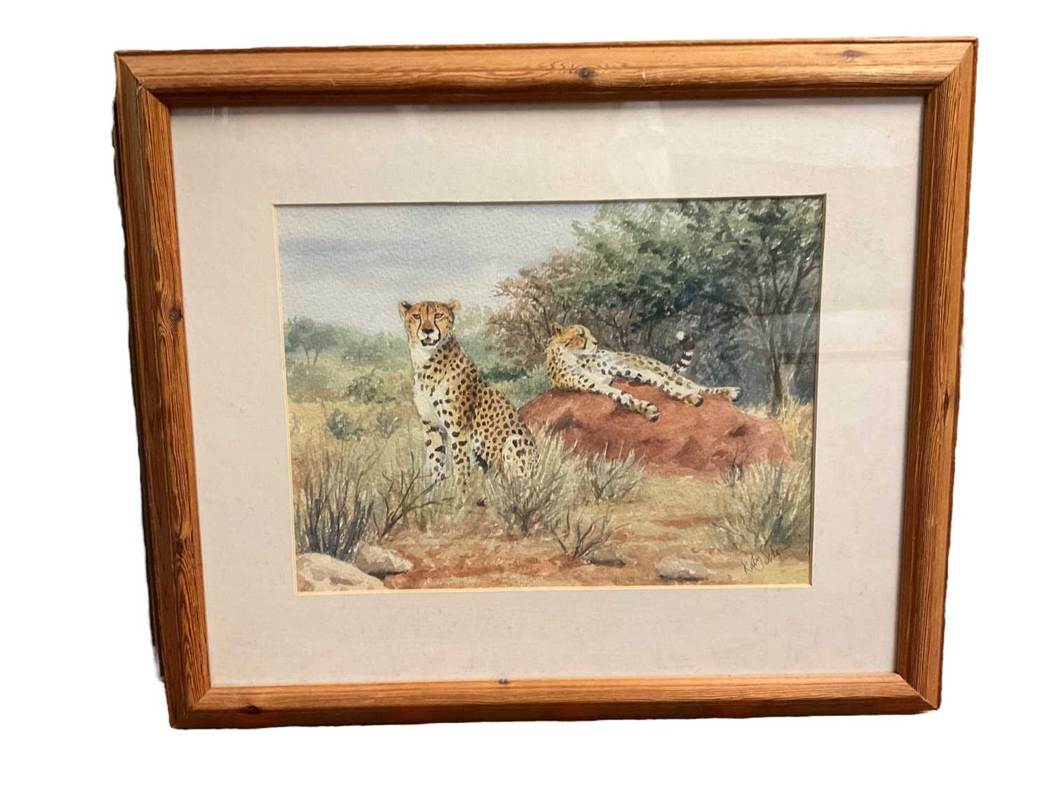 Katy Sodgan (contemporary) watercolour, set of four African wildlife scenes, signed, glazed frames - Image 3 of 4