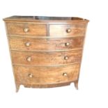 Late Regency mahogany bowfront chest of drawers