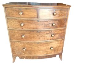 Late Regency mahogany bowfront chest of drawers