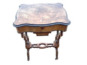 Victorian walnut sewing table