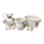 Early 19th century Welsh porcelain jug and basin and other related pieces, Coalport or Swansea