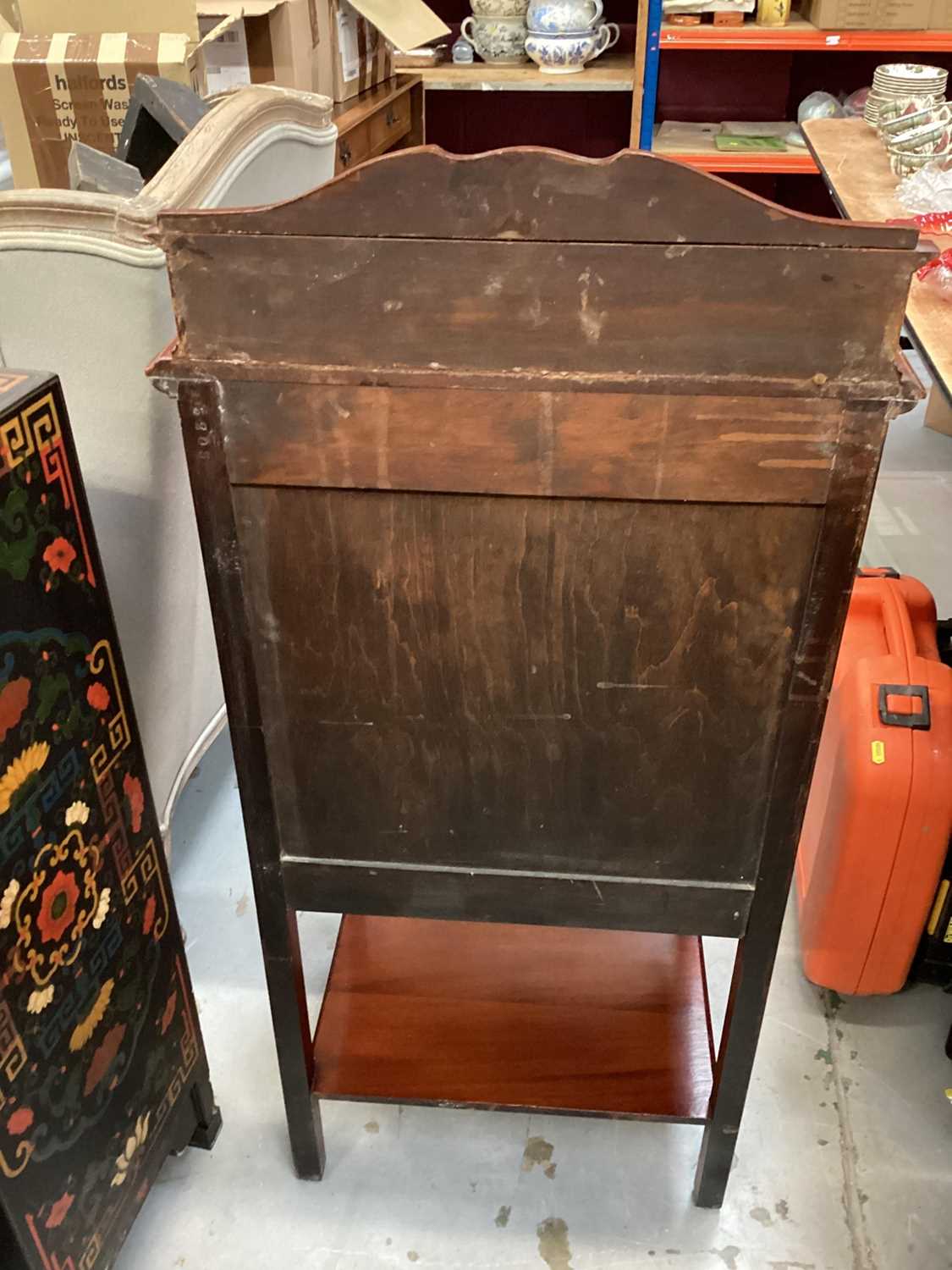 Edwardian mahogany music cabinet with ledge, five slides and undertier below - Image 3 of 3