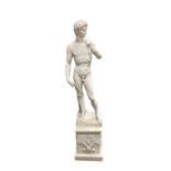 Statue of David, on plinth