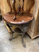Victorian cast iron pub table with circular top