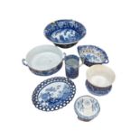 Group of 19th century blue and white transfer printed china