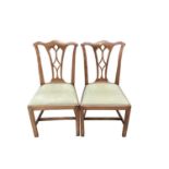 Set of five George III fruitwood dining chairs