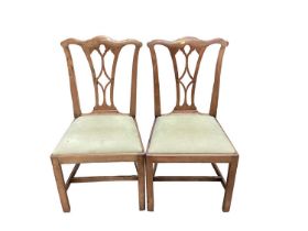 Set of five George III fruitwood dining chairs