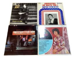 Collection of LP records including compilations