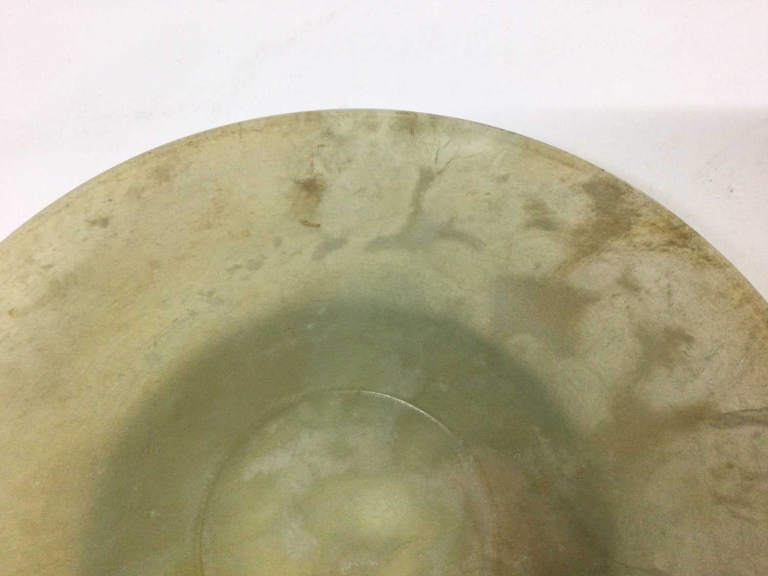 Chinese jade or green hand stone dish - Image 4 of 5