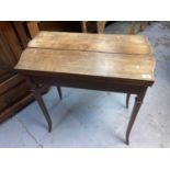 Edwardian inlaid card table with fold over top on splayed taper legs