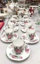 Wedgwood Charnwood coffee set comprising of nine coffee cups and saucers, a sugar bowl, a cream jug