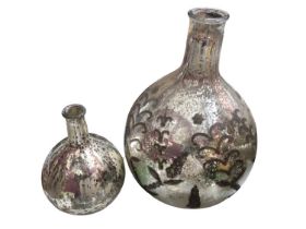 Silver painted carboy and one other smaller (2)