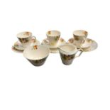 Art Deco teaset with floral decoration - 11 pieces