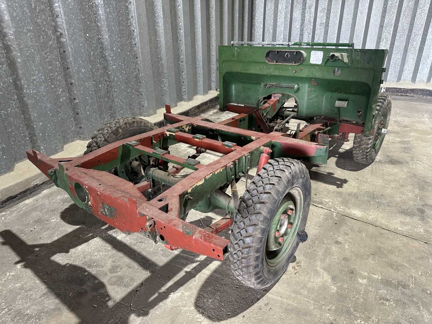 Land Rover rolling chassis, this chassis (believed to be from a Series I)