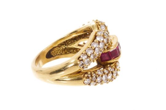 Kutchinsky diamond and ruby cocktail ring - Image 3 of 7