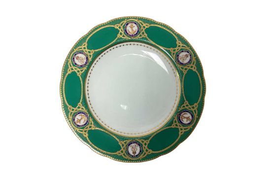 H.M. King George V, scarce Copeland China dinner plate made for the Royal Yacht Victoria and Albert - Image 1 of 3