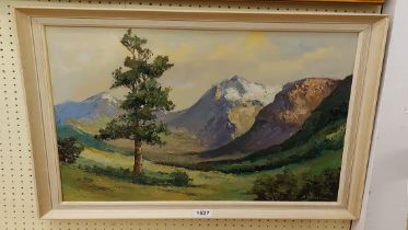 B. Weigman: a framed vintage oil on canvas, depicting a continental mountain landscape - signed