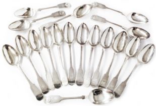 A set of twelve Edinburgh silver fiddle pattern tablespoons by Andrew Wilkie 1828 - sold with six