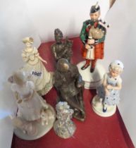 A quantity of assorted ceramic, resin and metal figurines