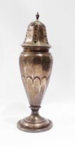 A small silver sugar caster of faceted slender bulbous form - Birmingham 1912