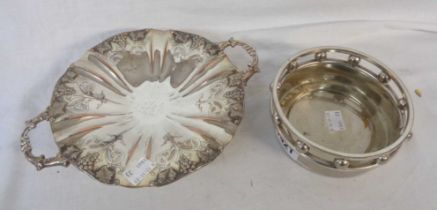 Two small decorative silver plated dishes