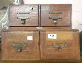 A vintage two drawer filing chest 'Advance Systems'- sold with a larger similar
