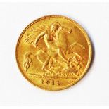 A 1910 Edward VII gold Half Sovereign