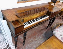 An early 19th Century flat piano by John Broadwood in mahogany and cross banded case, set on