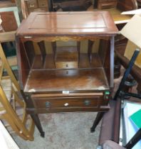 A 57cm mahogany bureau a/f - sold with a modern stained wood occasional table and an upholstered