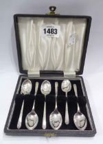 A cased set of six William Yates silver coffee spoons - Sheffield 1958