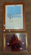 Lynnie Jolly: a framed watercolour entitled 'Poppets Beach' - signed and dated 2006 - sold with a