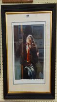 †R.O. Lenkiewicz: a typical black ribbed framed signed limited edition coloured print entitled '